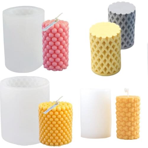 3D Silicone Candle Mold round Air Column Bag Candle Mould Three-Dimensional Spherical Column Candle Mould Candle Making Supplies