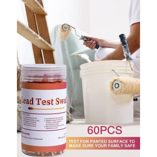 60PCS Lead Test Kit Accurate Non-toxic Cotton Swab Non-toxic Cotton Swab Non-toxic Cotton Sticks Nose Ears Digging Head Applicat