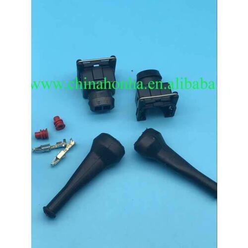 AMP Junior Power Timer 2 Way Sensor Injector Connector Plug EV1 connector with rubbber boot