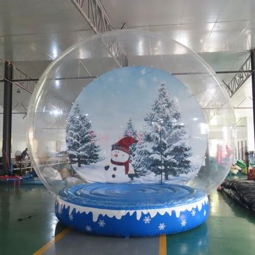 Free shipping to door!3m 10ft round giant inflatable Christmas snow glob, PVC dome clear tent,decoration balloon advertising