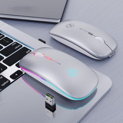 2.4GHz Mute Mouse Wireless Mouse Opto-electronic Mouse Mice USB Rechargeable RGB 1600DPI 4 Keys Mouse For PC Laptop Computer