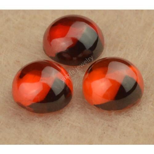 Sale Zircon CZ Beads 3~14mm 5A Garnet Color Round Cabochon Flat Back Cut Loose Synthetic Cubic Zirconia Gems Stone For Jewelry