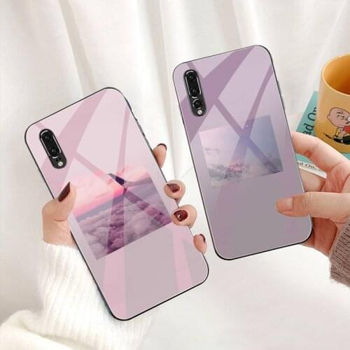 Art Prints Blooming Sky Clouds Phone Case Tempered Glass For Huawei P30 P20 P10 lite honor 7A 8X 9 10 mate 20 Pro