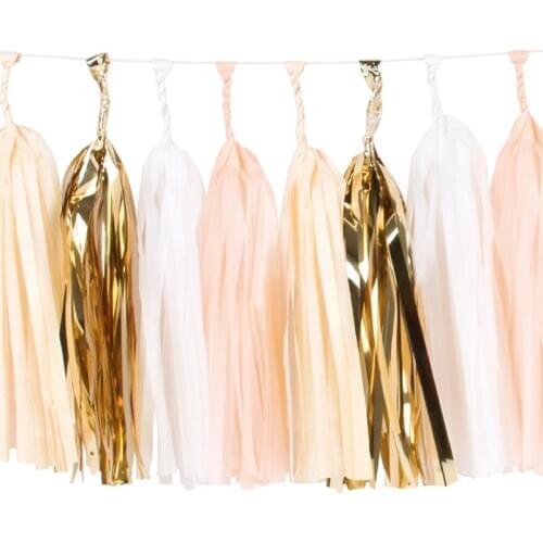 4.2m Colorful Paper Tassel Garland DIY Birthday Wedding Party Decoration Props Supplies Eco-Friendly