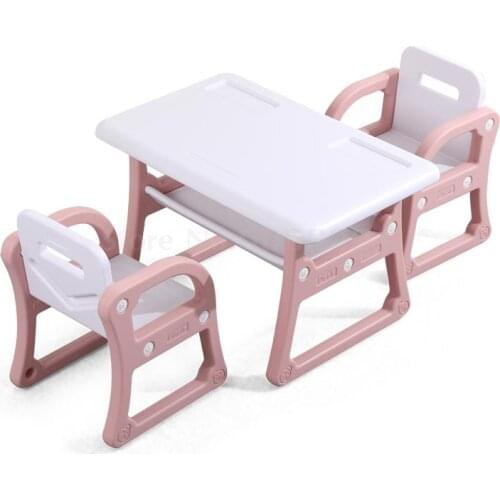 Kindergarten childrens table chair set baby painting writing learning plastic toy table and chairs