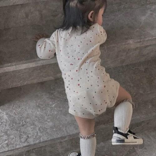 Baby Dot Body 2021 New FUB Romper Girls Long Sleeve Polka Dot Knit Sweater Infant Toddler Bag Fart Clothes Baby Romper
