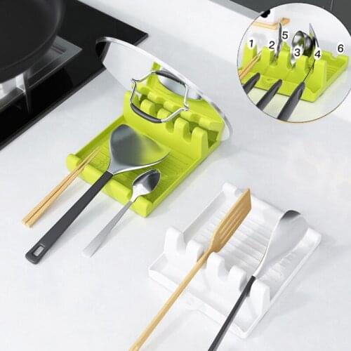 Kitchen Silicone Spoon Shelf Fork Spatula Rack Spatula Holder Non-slip Spoons Pad Rest Kitchen Gadgets Cooking Tools Cocina