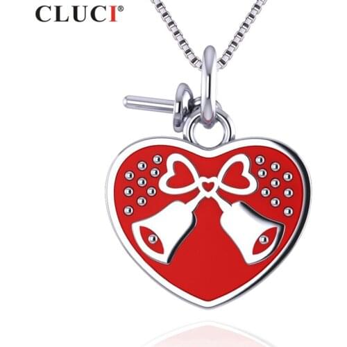 CLUCI Silver 925 Love Heart Shape Pendant Charm for Necklace Jewelry Women Sterling 925 Silver Pendant Christmas SP354SB-1