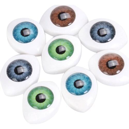 MagiDeal 4 Color 8Pcs Plastic Oval Hollow Back Plastic Eyes for Doll Animal Puppet Mask DIY Craft Toys Accessory 8mm
