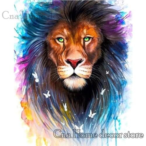Animal Lions head embroidery pattern resin mosaic 5D diy diamond painting 3d cross stitch kits room decor wall stickers crafts