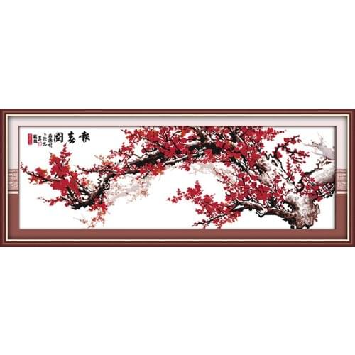 The coming of spring cross stitch kit flower 18ct 14ct 11ct count printed canvas stitching embroidery DIY handmade needlework