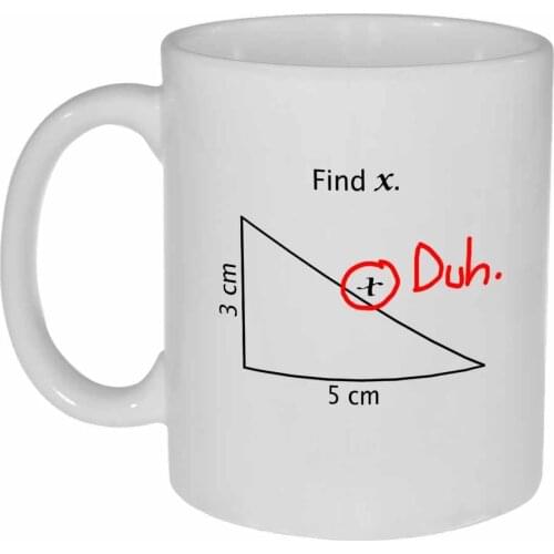 Find X Funny Math Coffee or Tea Mug 11OZ