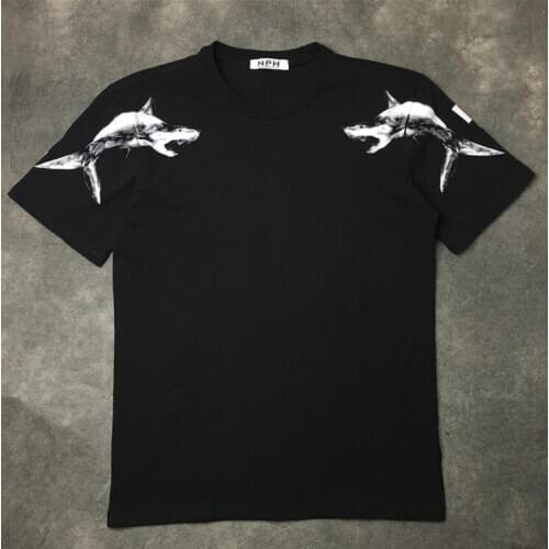 Unisex New High Novelty 7 4 sharks T Shirts T-Shirt Hip Hop Skateboard Street Cotton T-Shirts Tee Top #b90