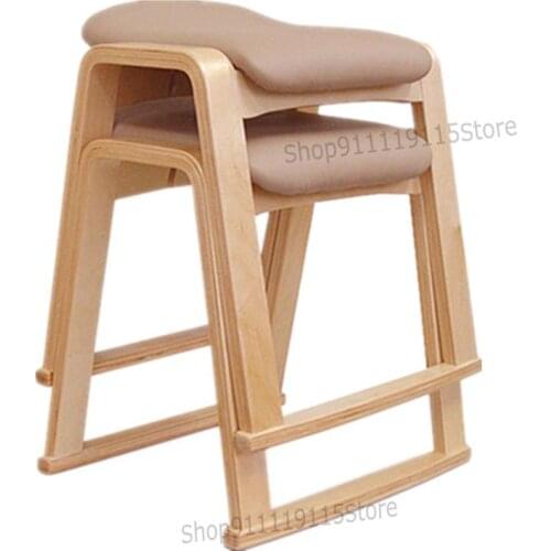 Upholstery Stacked Stool Make-up Toilet Stool Solid Wood Dining Stool Office Household Nordic Light Luxury Simple Dining Chair