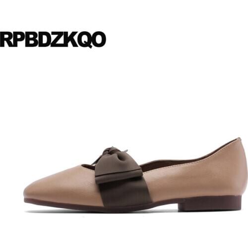 Flats 2019 shallow 10 fashion large size spring autumn slip on designer shoes china chinese women bow ladies casual square toe