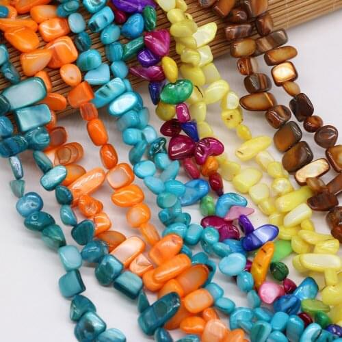 Wholesale High Quality Beaded Natural Shell Irregular Rectangle Loose Beads for Jewelry Making DIY Craft Bracelet Necklace 80 Cm