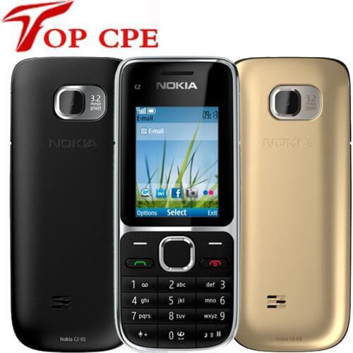 Original Nokia C2 C2-01 (90% New)3.2MP 2.0" English/Russian/Hebrew keyboard Single Core 2G 3G used Unlocked Cell Phone