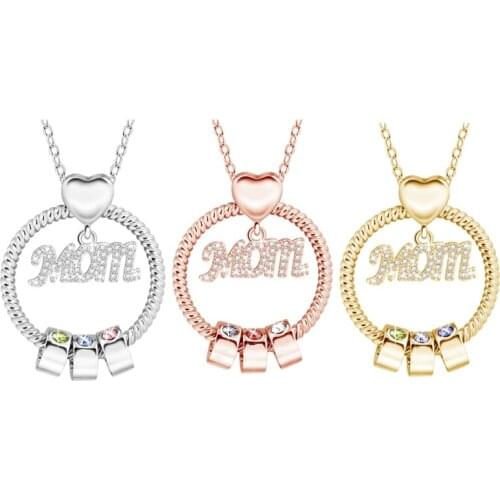 Gifts for Mom Mother Necklace Pendant for Women Love Heart Mom Birthday Gifts T21F