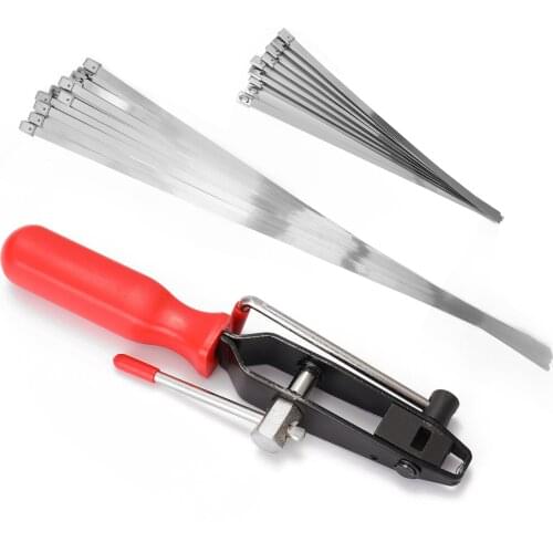 Practical Handheld Clamp Tool and Clamping Bands Set Ferrule Plier Clamping Cinch 20pcs Clamping Band Set