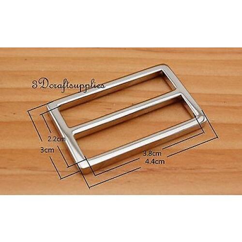 Strap adjuster rectangle sliders alloy nickel 38 mm 1 1/2 inch 10pcs U36