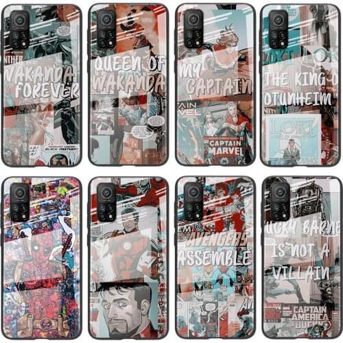 Tempered Glass Luxury Cover Marvel retro comic superhero For Xiaomi POCO F3 F2 X3 NFC X2 M2 Pro Shockproof Shell Phone Case