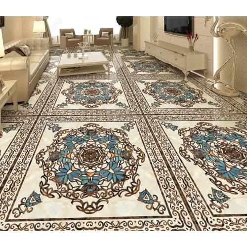 Floor Self-adhesive Waterproof Tile Mosaic 3D Wallpaper Parlor Bedroom Hotel 3D Wallpaper For Walls Floor Tiles Background Wall