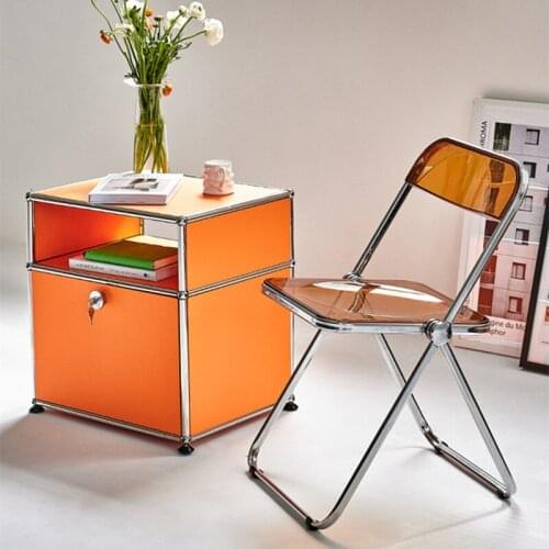 Nordic Transparent Creative Folding Chair ACRYLIC CHAIR Household Back Plastic Stool Dinning Chair Desk and Chair Furniture