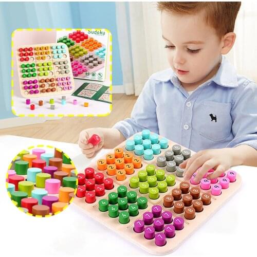 Sudoku Chess Chess Logic Training Board Children Intelligence Reasoning Toys Children Gifts Wooden Game Toys with Sudoku Books