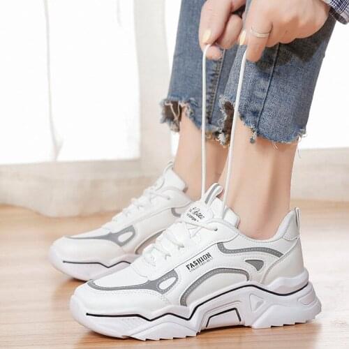 LINGGE 5CM Thick Bottom Small White Shoes Casual Skinny 2021 New College Style Womens Old Dad Shoes Anti-Slip Decompression