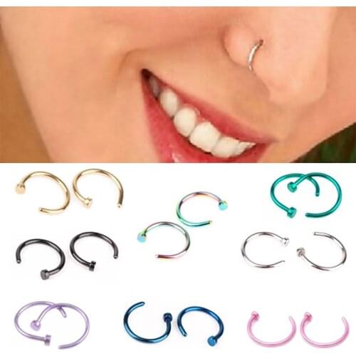 1pc U Shaped Nose Ring Hoop Septum Rings Stainless Steel Nose Piercing Fake Piercing Fashion Body Jewelry