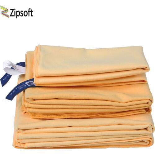 Zipsoft Beach Towel Microfiber Yellow Quick-drying Hair Face Bath Towels lightweight Soft Antimicrobial Yoga Mat Swimming 2019