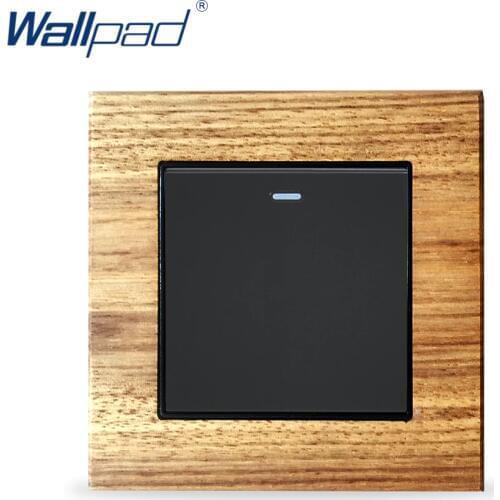 1 Gang Reset Switch Momentray Contact Switch Wooden Panel Push Button Switches Wallpad Luxury Wall Light Switch Interrupteur