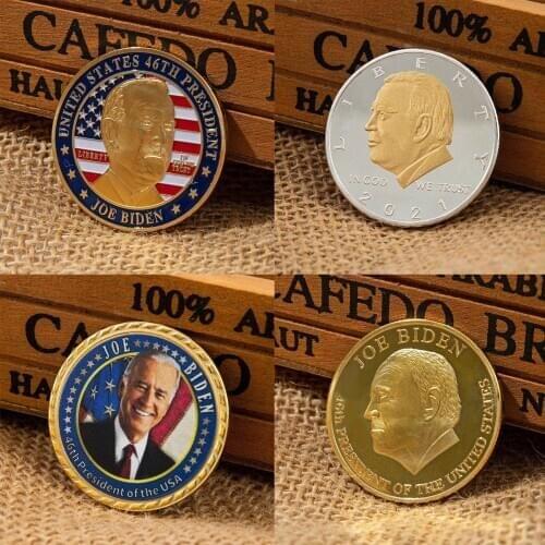 1PC National Flag Joe Biden President Commemorative Coin Souvenir Challenge Collectible Coins Collection Art Craft Dropshipping