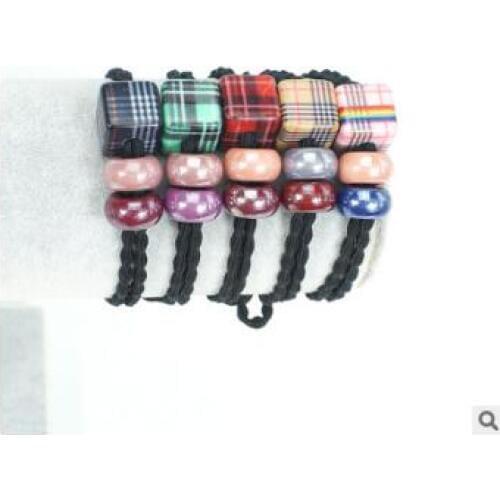 200pcs/lot DIY Simple Multi Square Beads Grid Hair Band Bowknot Tie Knot Rubber Band Hair Styling Tools Accessories HA1332