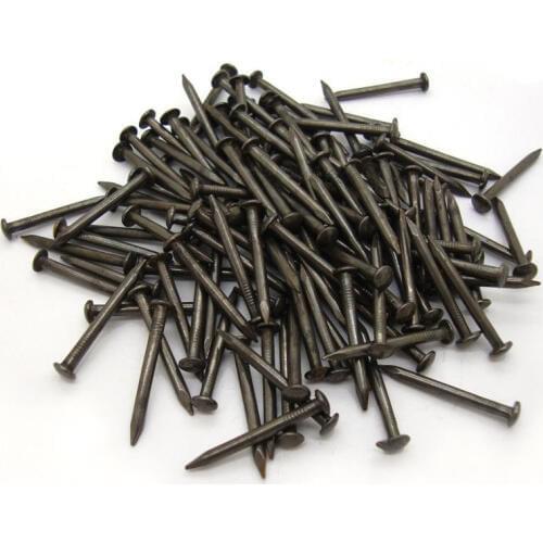50piece 15mm 18mm 22mm Length Round Head Black Antique Pure Copper Screw Nail for Furniture