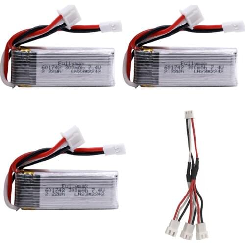 7.4V 300mah battery with charging cable for WLToys F959 XK DHC-2 A600 A700 A800 A430 RC Airplane RTF Spare Parts 2s 7.4v battery