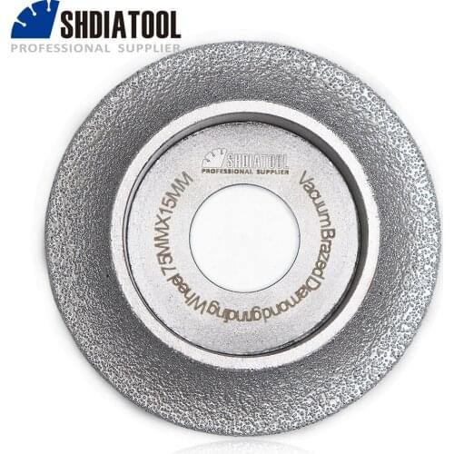 SHDIATOOL 75mmx15MM Vacuum Brazed Diamond grinding wheel for Demi-bullnose edge profile