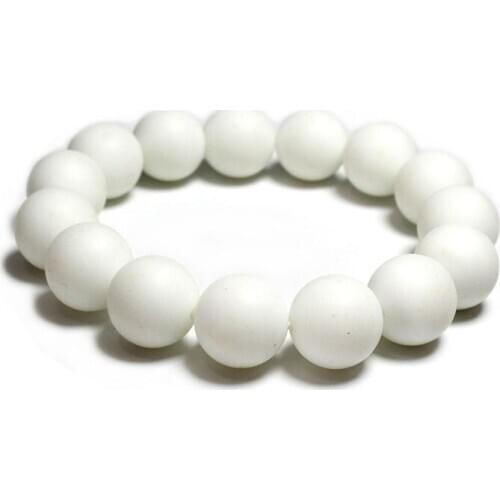 Free Shipping 12MM Matte White Porcelain Bracelet Round Stone Beads Bracelet Jewelry For Women