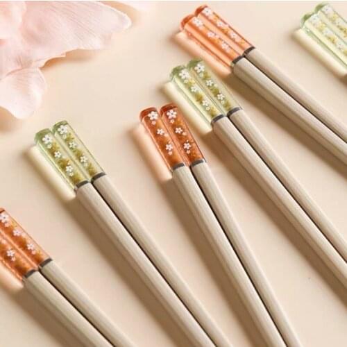 Household Children Chopsticks Set Party Servies Chinese High-Grade Anti-Slip Anti-Mold Alloy Series Tableware 5 Pairs Creative