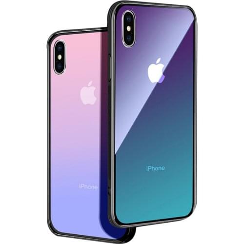 Luxury Style ​Suitable For iPhone11 Mobile Phone Case Aurora Gradient Glass XSmax For Apple XR i8 7plus Protective Cover