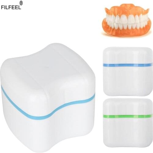 3 Colors Denture False Teeth Storage Box Case with Filter Screen Container Dental ApplianceCleaning Teeth Organizer Boxes