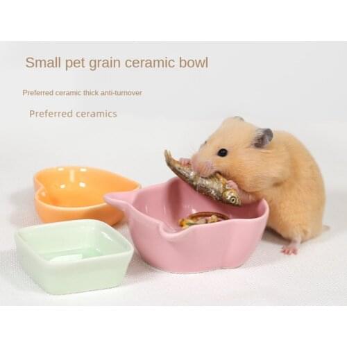 Anti-tipping Small Pet Ceramic Food Dish Hamster Food Bowl Guinea Pig Golden Bear Rabbit Hedgehog Small Pet Feeder Supplies