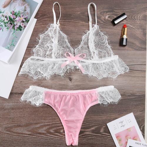 2019 Newest Hot Women Ladies Sexy Lingerie Set Nightwear Underwear Clothes Set Sleepwear Bra Set Push Up 2pcs Outfits