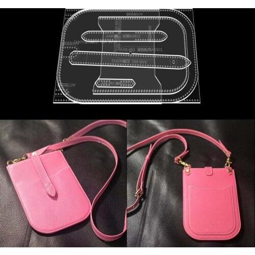 1 Set Leather Handmade DIY Craft Women handbag Shoulder bag Sewing Pattern Acrylic Stencil Template tools 19x13cm