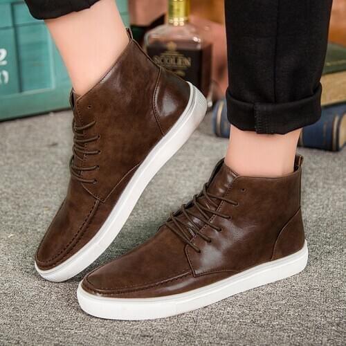 Leather s casuales Casual high zapatos sports para for hightop hot causal casual sale hombre slip Mens sapatos fashion leisure