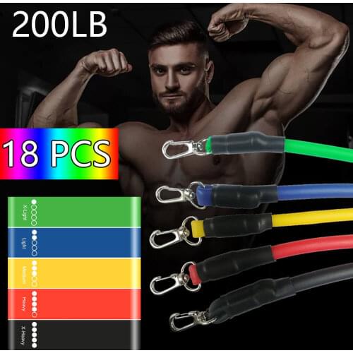 Latex Resistance Bands Crossfit Training Exercise Yoga Tubes Pull Rope Rubber Expander Elastic Home Gyms Fitness Ring Set 11 Pcs