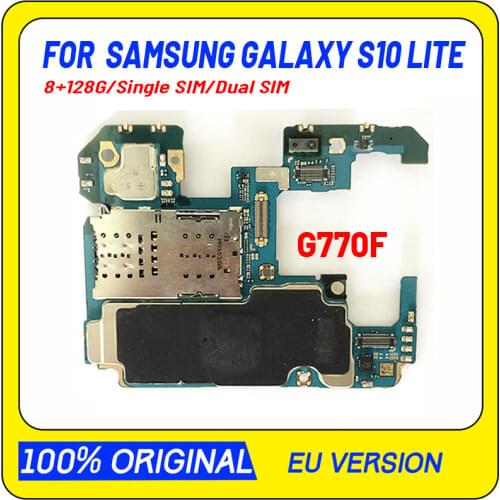 For Samsung Galaxy S10 LITE Motherboard 128GB G770F 8GB RAM EU Version Original Unlocked Plate Logic Board 2 SIM Plate