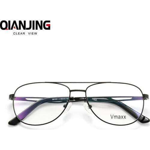 QIANJING fashion Unisex Big Round Oversize Clear lens Chic Eye Glasses Vintage Retro Metal Frame Glasses solid alloy glasses