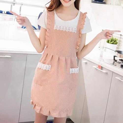 Korea Fashion Ladies Apron Waterproof Kitchen Nail Shop Milk Tea Shop Coffee Shop Beauty Salon Workwear Womens Double Apron