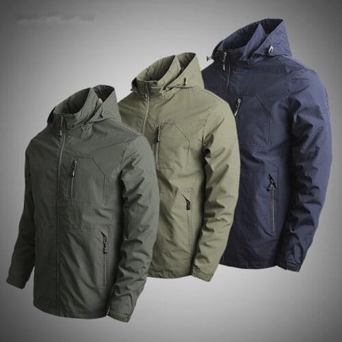 Mens Bomber Jacket Military Tactical Waterproof Jackets Hooded Coats Men Outdoor Sports Quick Dry Jacket Lightweight Coat 5XL